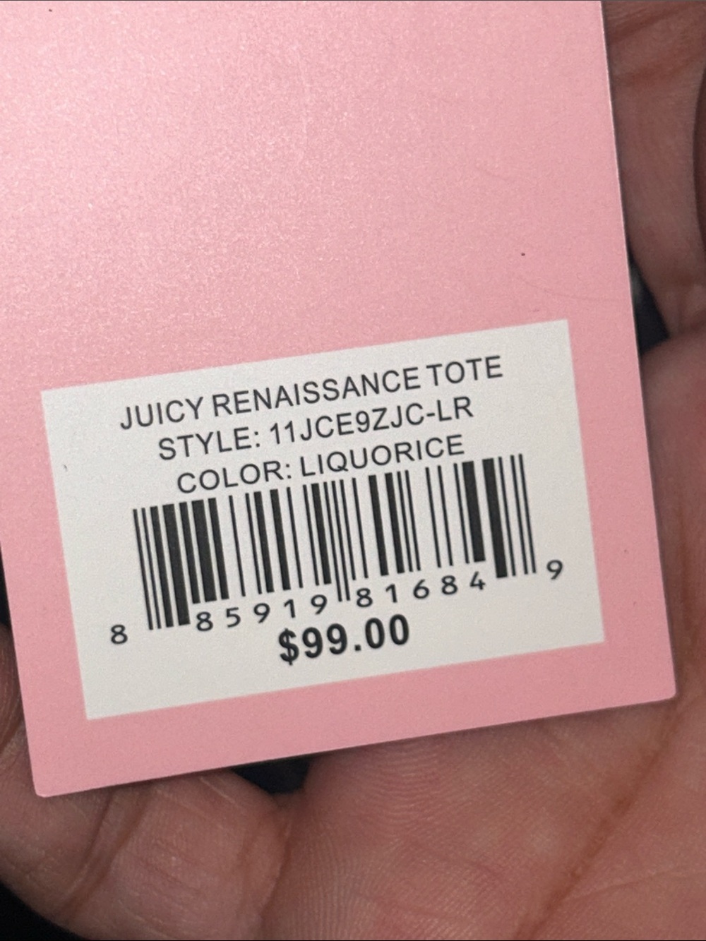 Juicy Couture Black Tote with Crown Charm and Logo - Picture 9 of 12